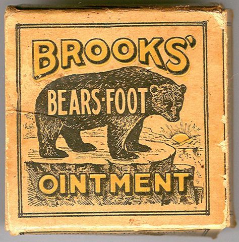 Brooks' bears-foot ointment packaging