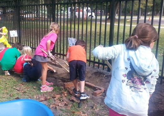 Children planting Seedlings for Schools garden