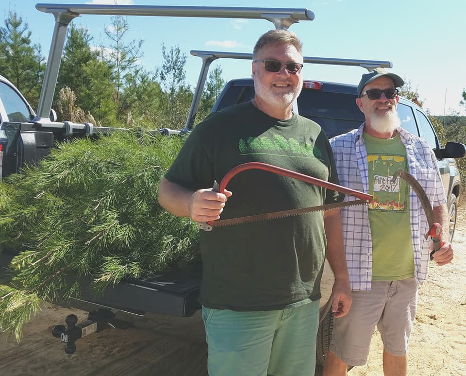 Jeff Weber and Chris McGarvey with recently harvested sand pine