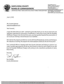 Copy of letter from Santa Rosa County