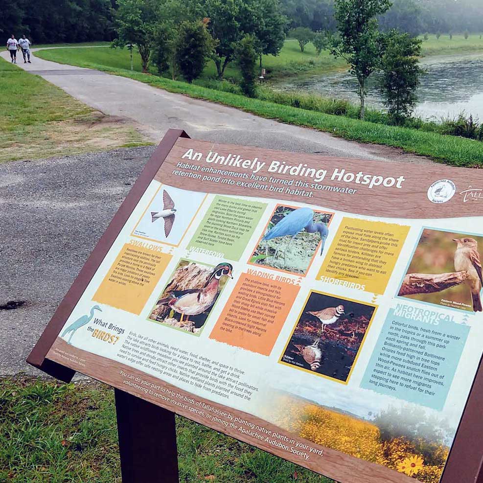 Birding sign at Lake Elberta Park