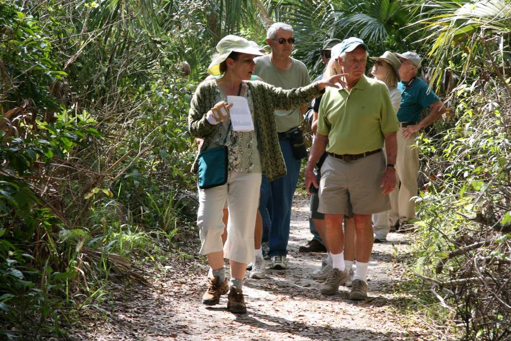 Janice Broda leads a walk at Captain Forster Hammock Preserve