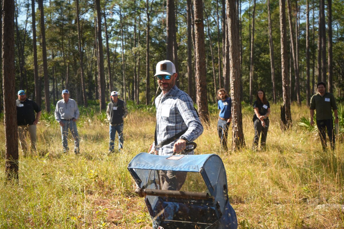 Seed collection demonstration.