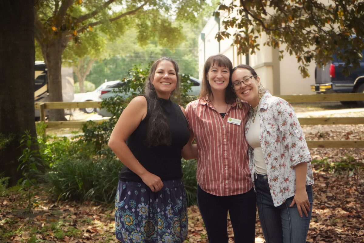 Board member Fatima with staff members Rose and Jenny.