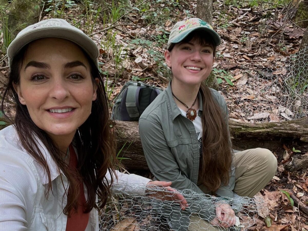 Florida Native Plant Society staff and intern working in the field.