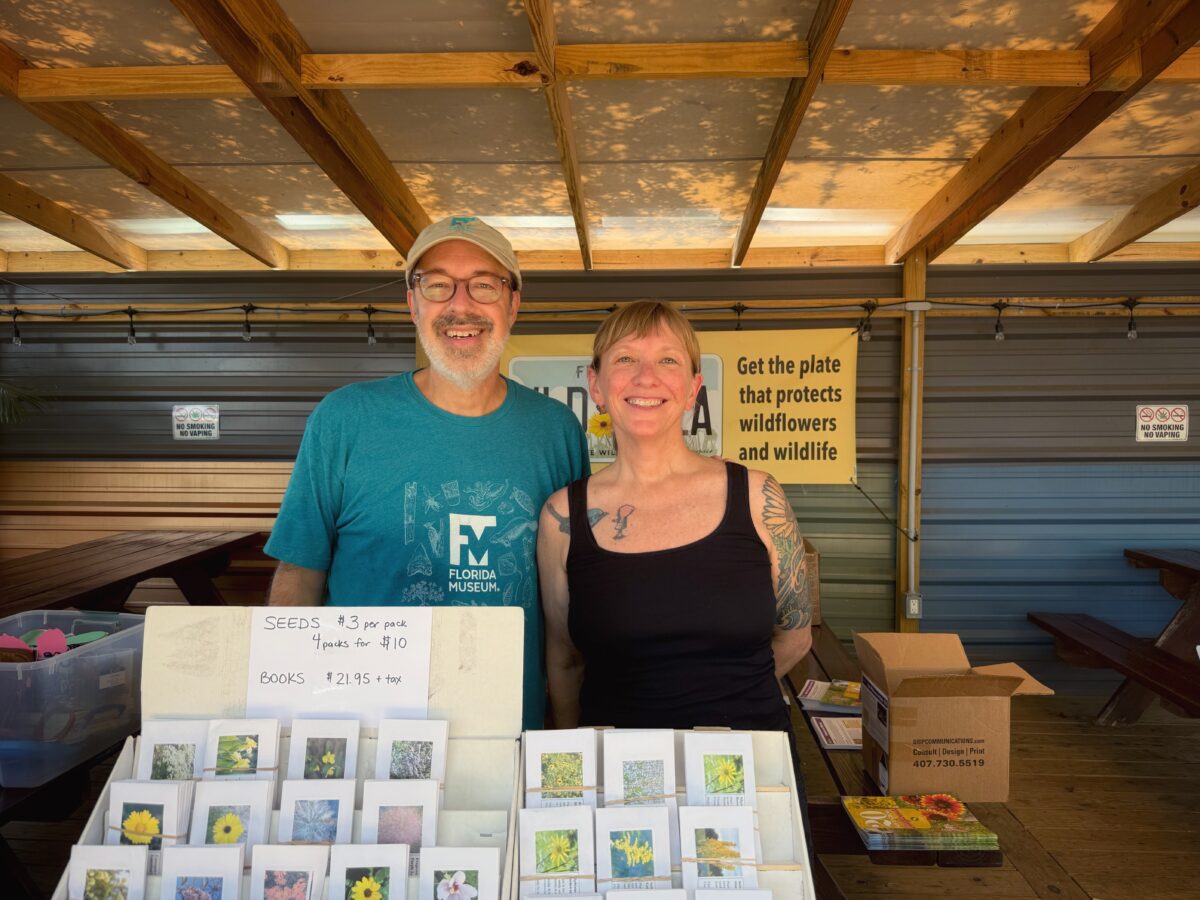 Foundation Executive Director Stacey Matrazzo with Dr. Jaret Daniels at a pollinator outreach event.
