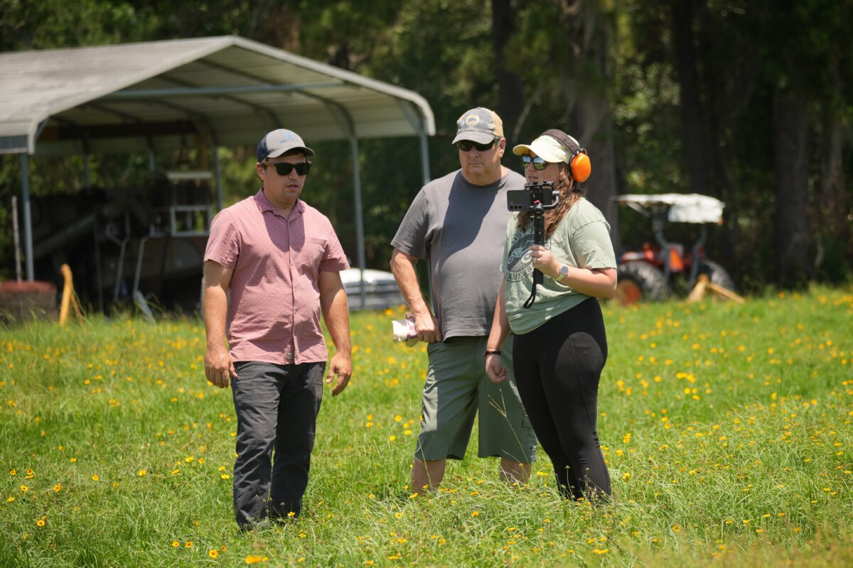 Florida Native Seed Partnership partners visiting the wildflower seed farm.